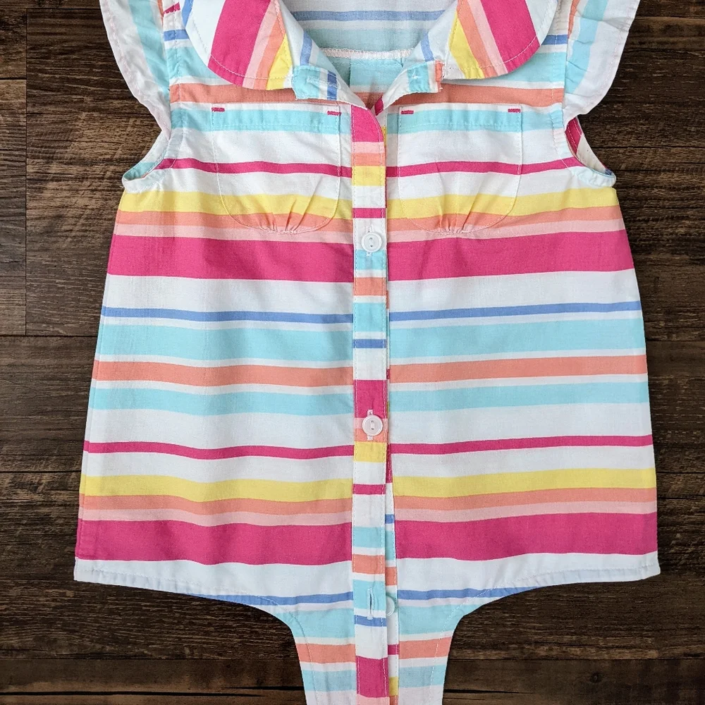 Gymboree Rainbow Stripe Tie Front Top